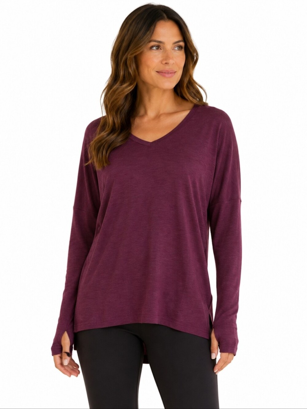Wander Purple Relaxed Thermoregulation Long Sleeve Tunic, Small
